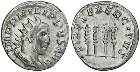 Philip I 'the Arab' silver antoninianus - FIDES EXERCITVS